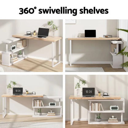 Artiss Computer Desk Bookshelf 140CM - Image 4