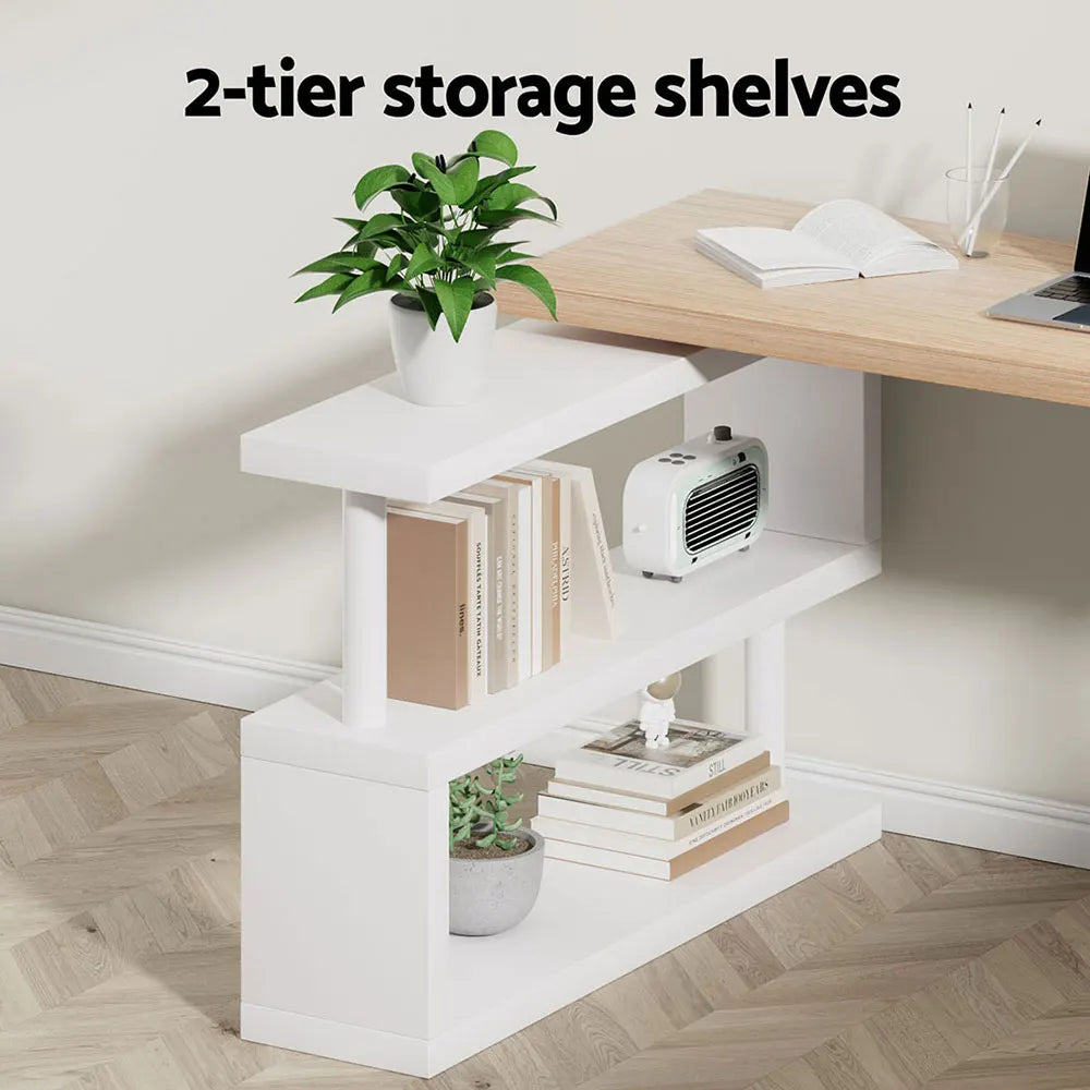 Artiss Computer Desk Bookshelf 140CM - Image 5