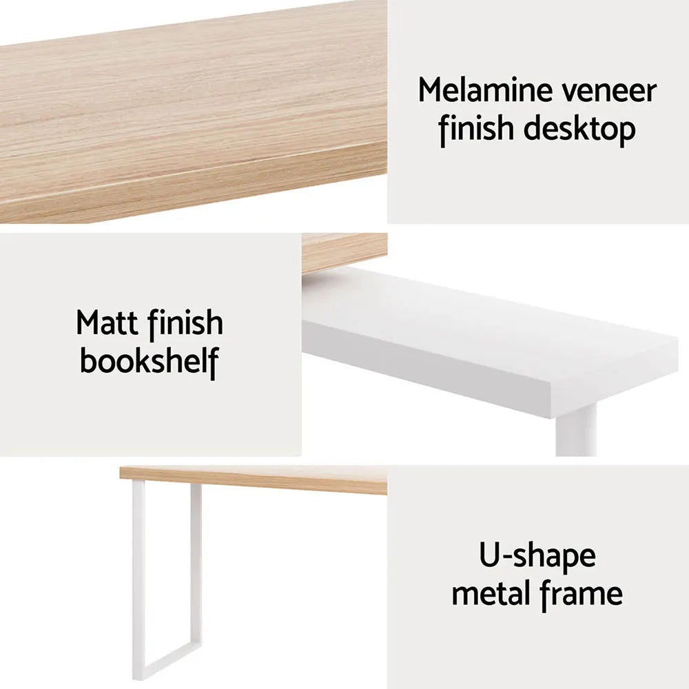 Artiss Computer Desk Bookshelf 140CM - Image 6