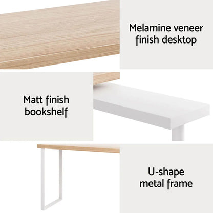 Artiss Computer Desk Bookshelf 140CM - Image 6