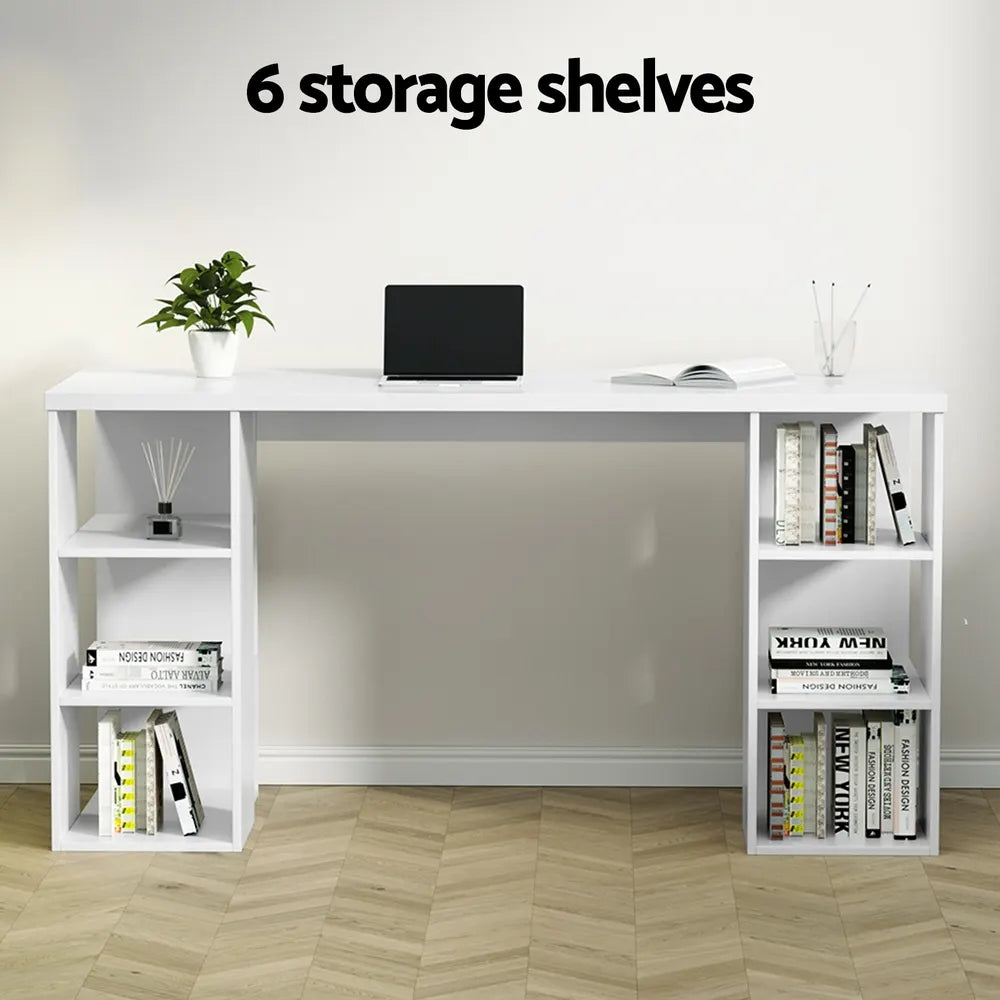 Artiss Computer Desk Bookshelf White 150CM - Image 4