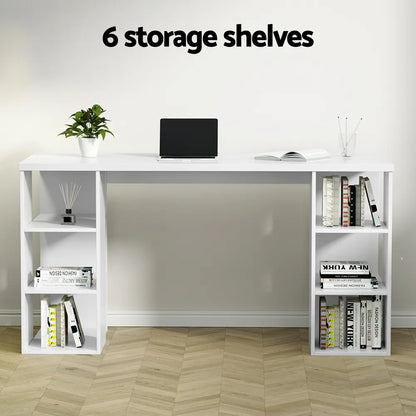 Artiss Computer Desk Bookshelf White 150CM - Image 4