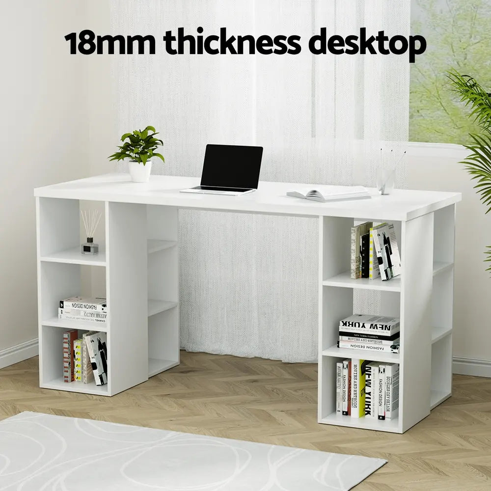 Artiss Computer Desk Bookshelf White 150CM - Image 5