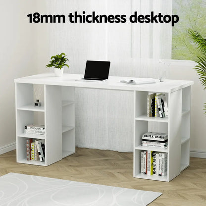 Artiss Computer Desk Bookshelf White 150CM - Image 5