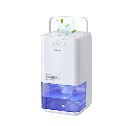Devanti 1400ML Portable Dehumidifier Quiet Sleep Mode Timer Auto Off Bedroom White - Image 9