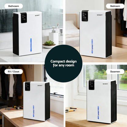 DEVANTI 2000ml Portable Dehumidifier Moisture Absorber Home Bedroom Quiet Remote - Image 8