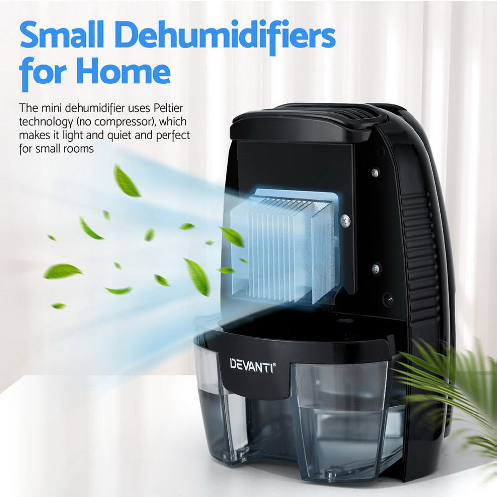Devanti Dehumidifier 600ML Air Purifier Black - Image 5