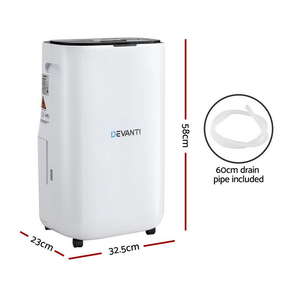 Devanti Dehumidifier 20L Air Purifier White - Image 2