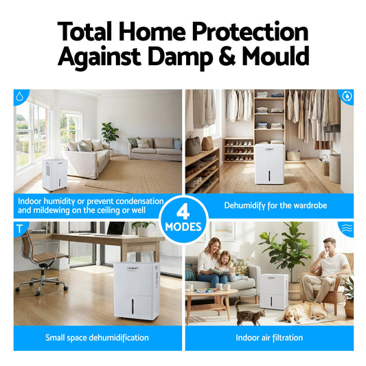 Devanti 30L/Day Dehumidifier Home Air Dryer Mould Moisture 4.7L Tank - Image 6