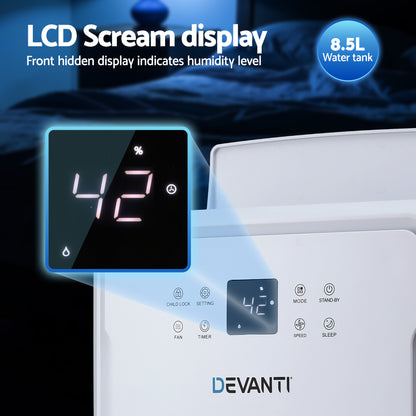 Devanti 50L/Day Dehumidifier Home Air Dryer Mould Moisture 8.5L Tank - Image 5