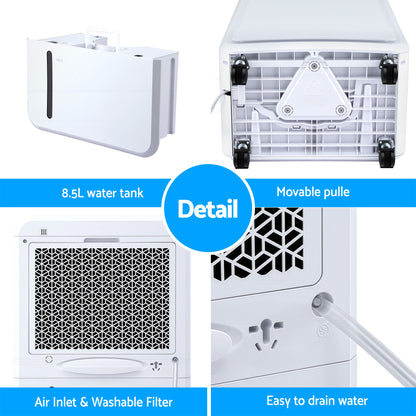 Devanti 50L/Day Dehumidifier Home Air Dryer Mould Moisture 8.5L Tank - Image 7