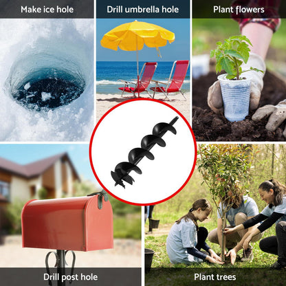Giantz Post Hole Digger Auger Drill Bit 200mm with 80cm Extension Shaft Black - Image 5
