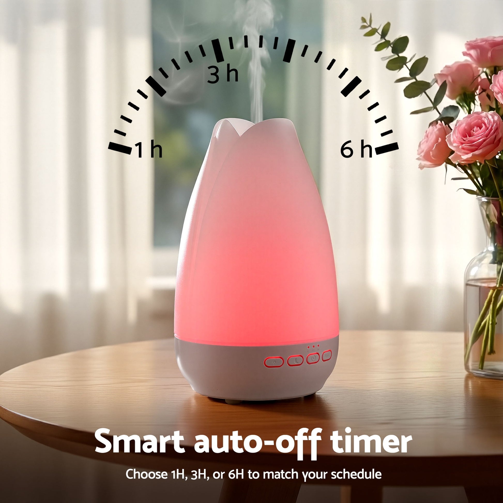 Devanti Ultrasonic Essential Oil Aroma Diffuser Aromatherapy Cool Mist Humidifier w/ LED Light 300ml - Image 6
