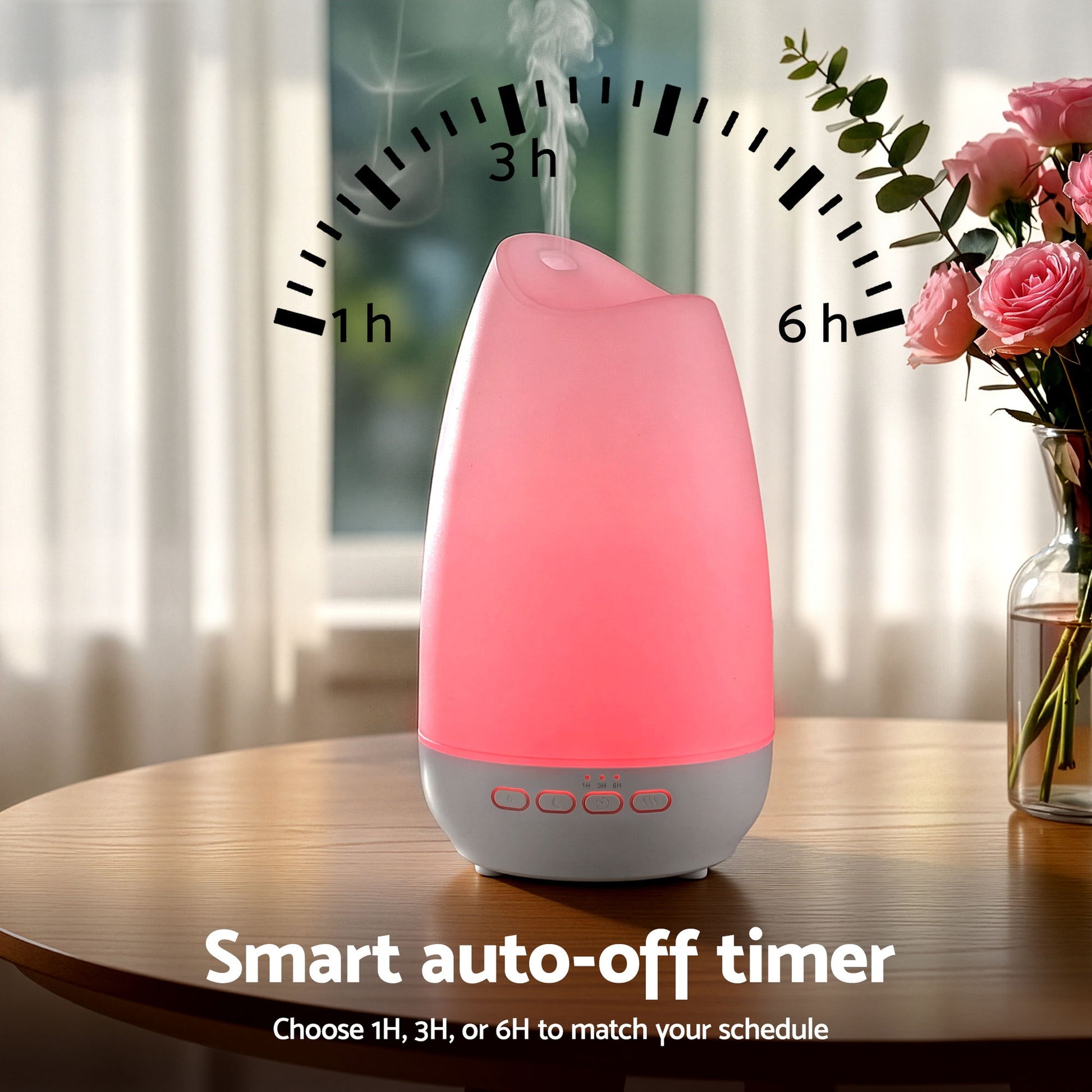 Devanti Ultrasonic Essential Oil Aroma Diffuser Aromatherapy Cool Mist Humidifier w/ LED Light 300ml - Image 6
