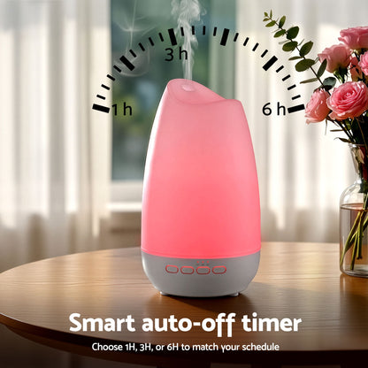 Devanti Ultrasonic Essential Oil Aroma Diffuser Aromatherapy Cool Mist Humidifier w/ LED Light 300ml - Image 6