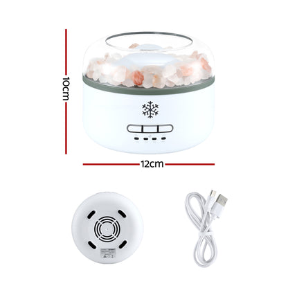 Devanti 150ml Salt Lamp Aroma Diffuser Ultrasonic Humidifier Purifier 7 LED Colors - Image 2