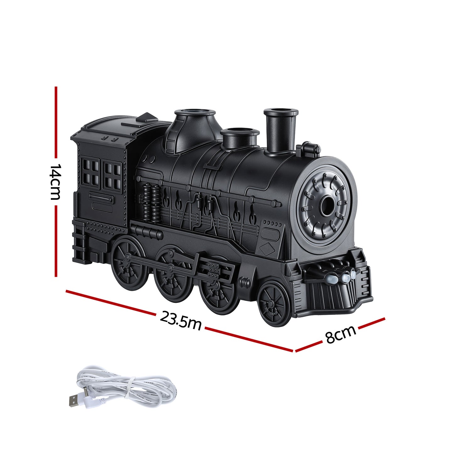 Devanti Train Aroma Diffuser Essential Oil Humidifier 300ml Smoke Ring LED Timer - Image 2