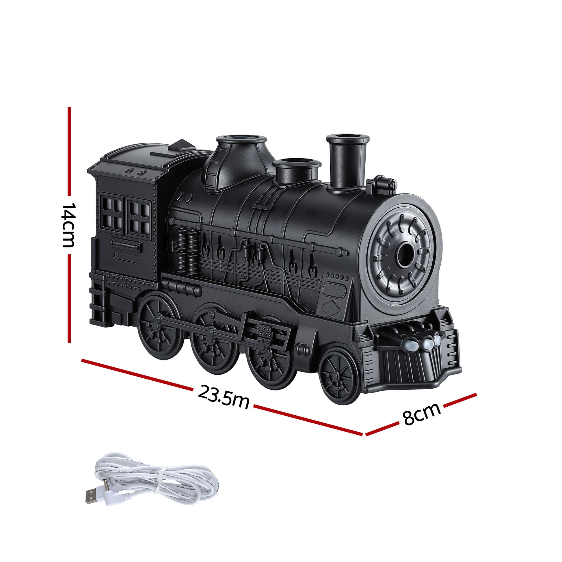 Devanti Train Aroma Diffuser Essential Oil Humidifier 300ml Smoke Ring LED Timer - Image 2
