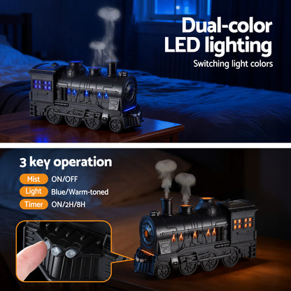 Devanti Train Aroma Diffuser Essential Oil Humidifier 300ml Smoke Ring LED Timer - Image 5