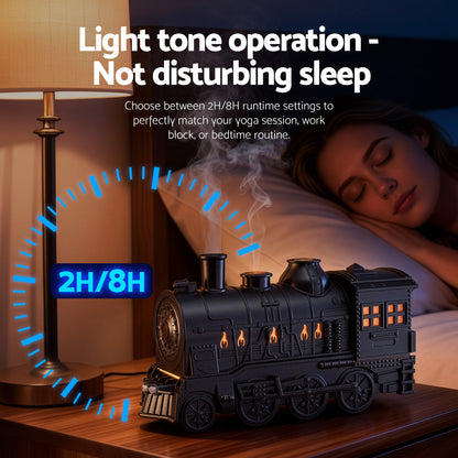 Devanti Train Aroma Diffuser Essential Oil Humidifier 300ml Smoke Ring LED Timer - Image 6