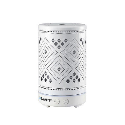 Devanti Ultrasonic Aroma Diffuser Aromatherapy 100ml LED Lights Iron Humidifier Forest - Image 2