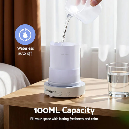 Devanti Ultrasonic Aroma Diffuser Aromatherapy 100ml LED Lights Iron Humidifier Forest - Image 8
