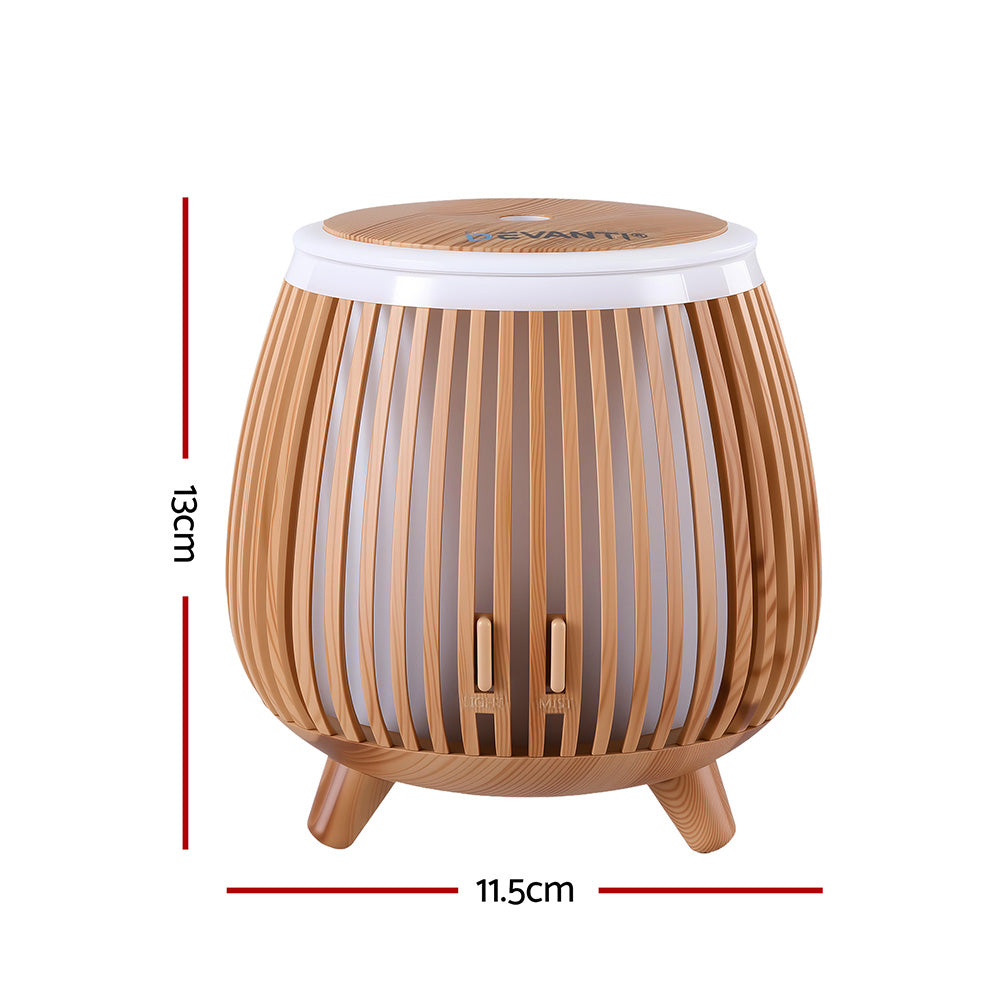 Devanti Ultrasonic Aroma Diffuser Aromatherapy 140ml LED Lights Iron Humidifier Forest Deep Wood - Image 2
