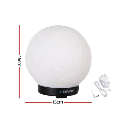 Devanti Ultrasonic Aroma Diffuser Aromatherapy Moon Lamp 100ml - Image 2