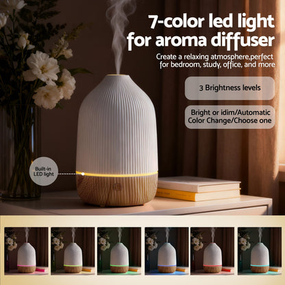 Devanti Ultrasonic Aroma Diffuser Aromatherapy 100ml LED Lights Iron Humidifier Forest - Image 5