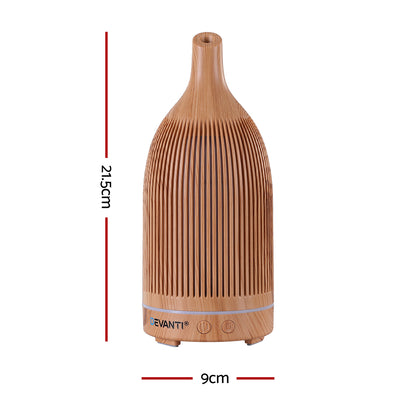 Devanti Ultrasonic Aroma Diffuser Aromatherapy 200ml LED Lights Iron Humidifier Forest Light wood grain - Image 3