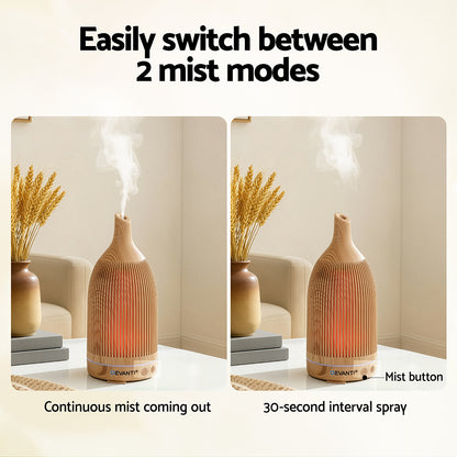 Devanti Ultrasonic Aroma Diffuser Aromatherapy 200ml LED Lights Iron Humidifier Forest Light wood grain - Image 5