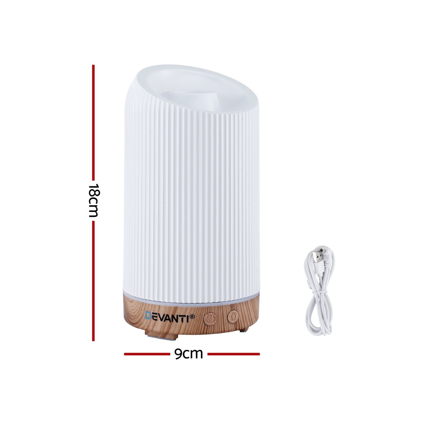 Devanti Ultrasonic Aroma Diffuser Aromatherapy 200ml LED Lights Iron Humidifier Forest - Image 2