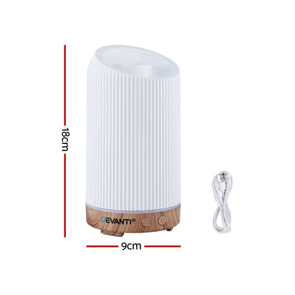 Devanti Ultrasonic Aroma Diffuser Aromatherapy 200ml LED Lights Iron Humidifier Forest - Image 2