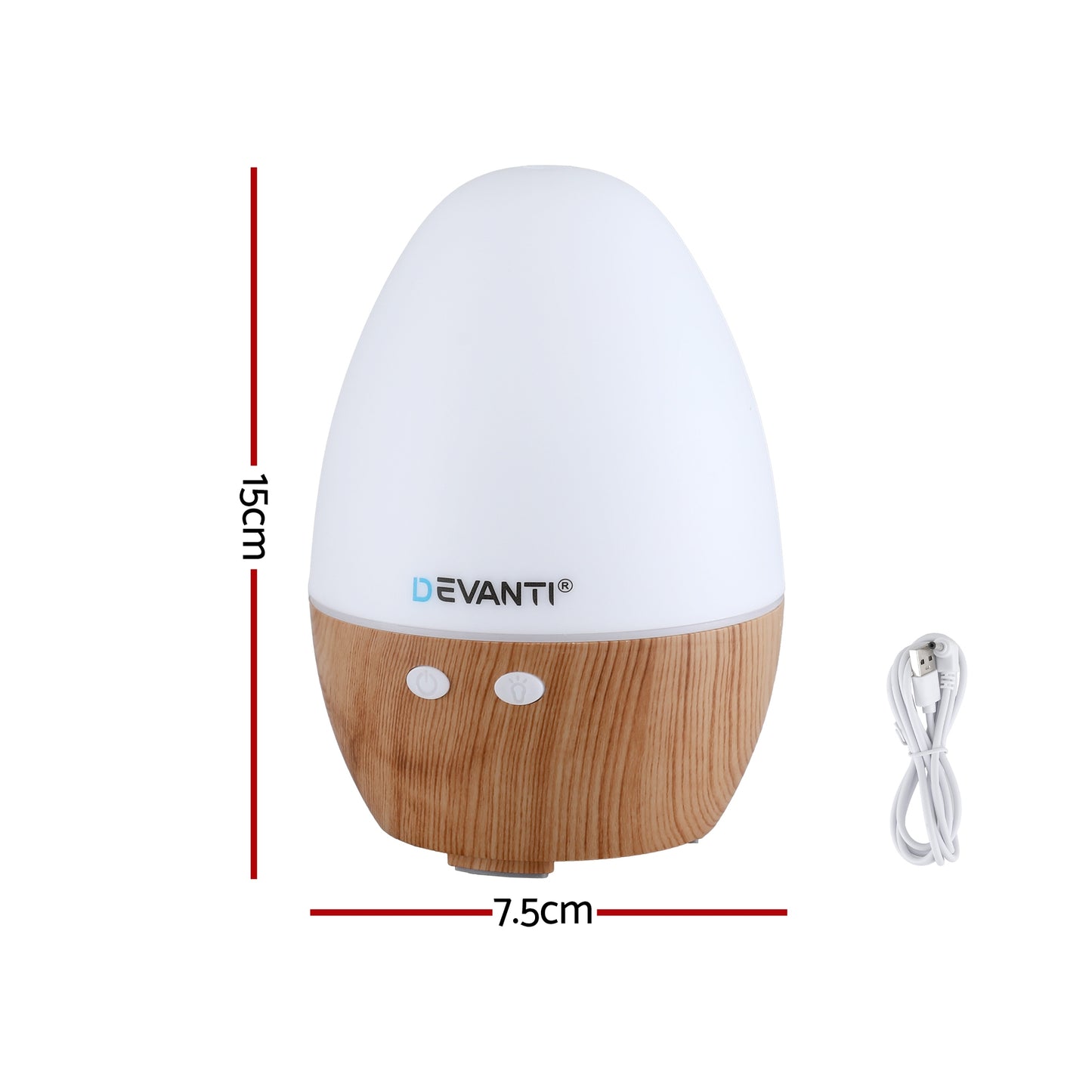 Devanti Ultrasonic Aroma Diffuser Aromatherapy 130ml LED Lights Iron Humidifier Forest - Image 2