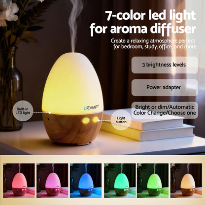 Devanti Ultrasonic Aroma Diffuser Aromatherapy 130ml LED Lights Iron Humidifier Forest - Image 5