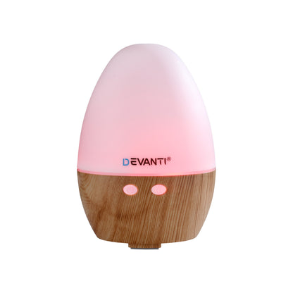 Devanti Ultrasonic Aroma Diffuser Aromatherapy 130ml LED Lights Iron Humidifier Forest - Image 7