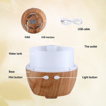 Devanti Ultrasonic Aroma Diffuser Aromatherapy 130ml LED Lights Iron Humidifier Forest - Image 8