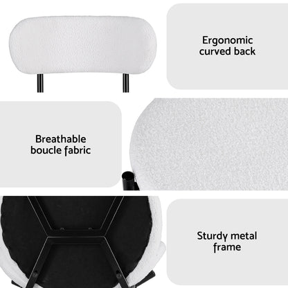 Artiss Dining Chairs Set of 2 Sherpa Boucle White - Image 6