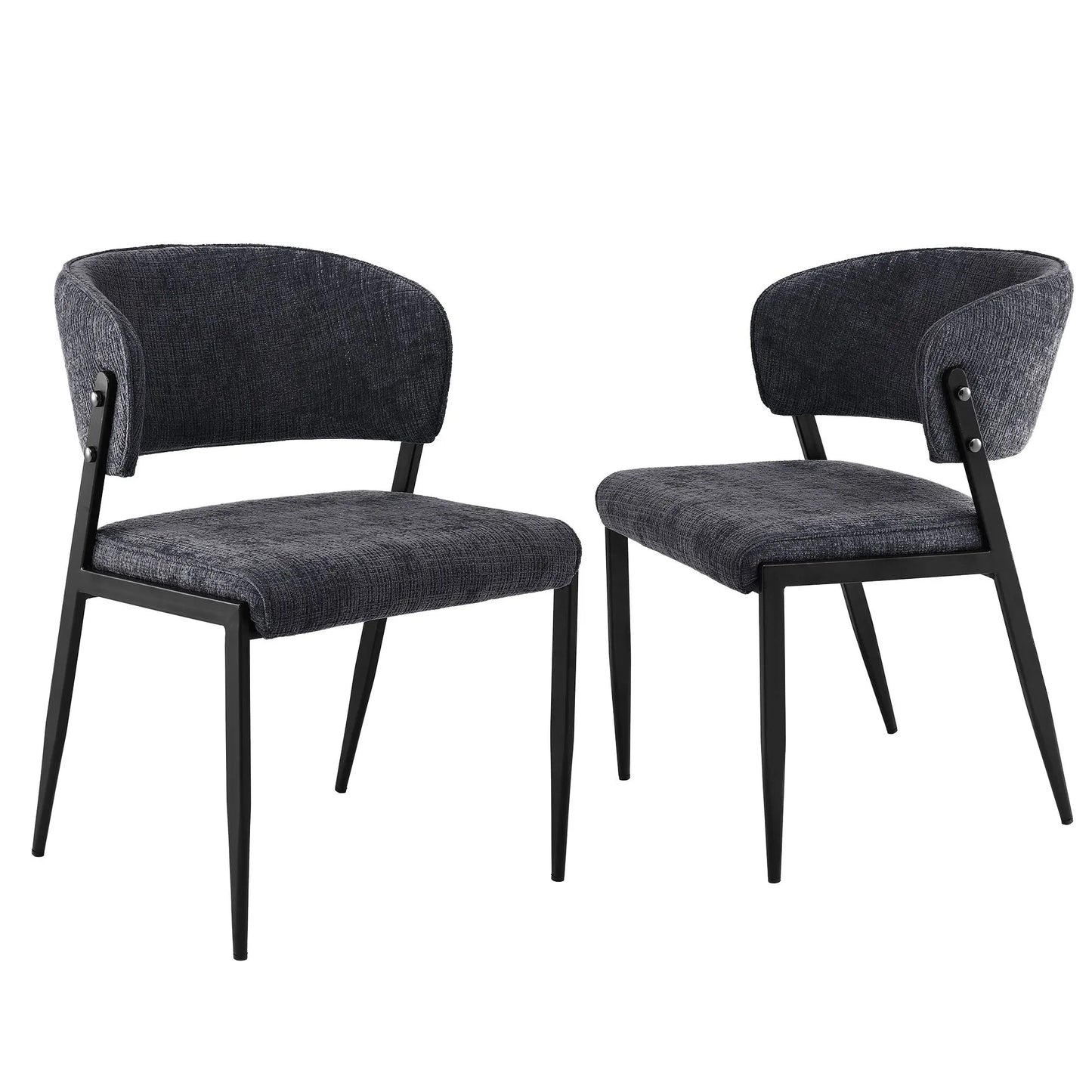 Artiss Dining Chairs Set of 2 Linen Fabric Soft Upholstered Chairs Charcoal