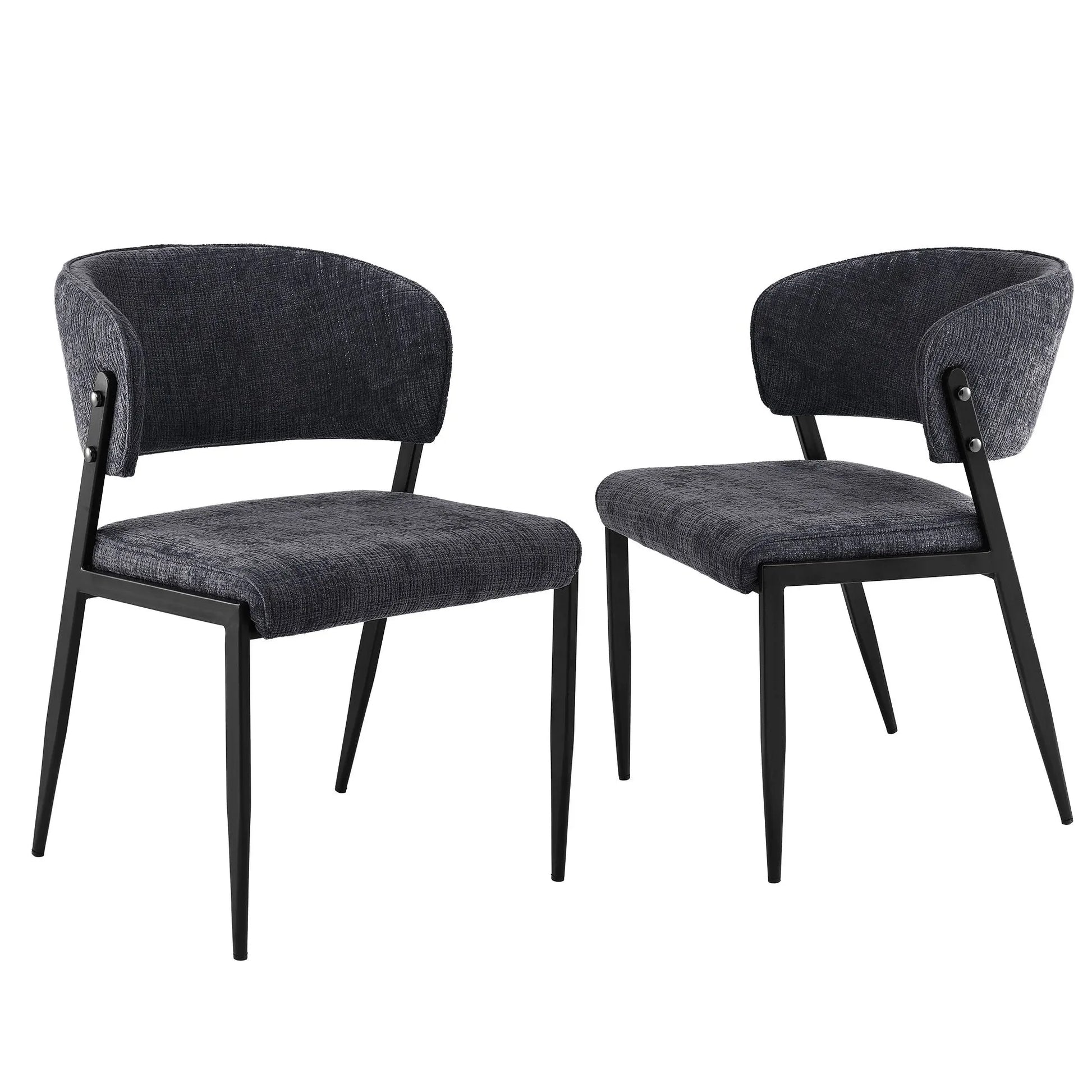 Artiss Dining Chairs Set of 2 Linen Fabric Soft Upholstered Chairs Charcoal