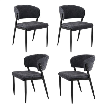 Artiss Dining Chairs Set of 4 Linen Fabric Soft Upholstered Chairs Charcoal