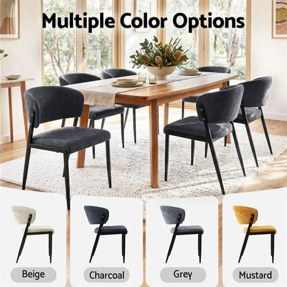 Artiss Dining Chairs Set of 4 Linen Fabric Soft Upholstered Chairs Charcoal - Image 7