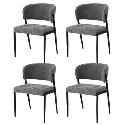 Artiss Dining Chairs Set of 4 Linen Fabric Soft Upholstered Chairs Grey - Image 3