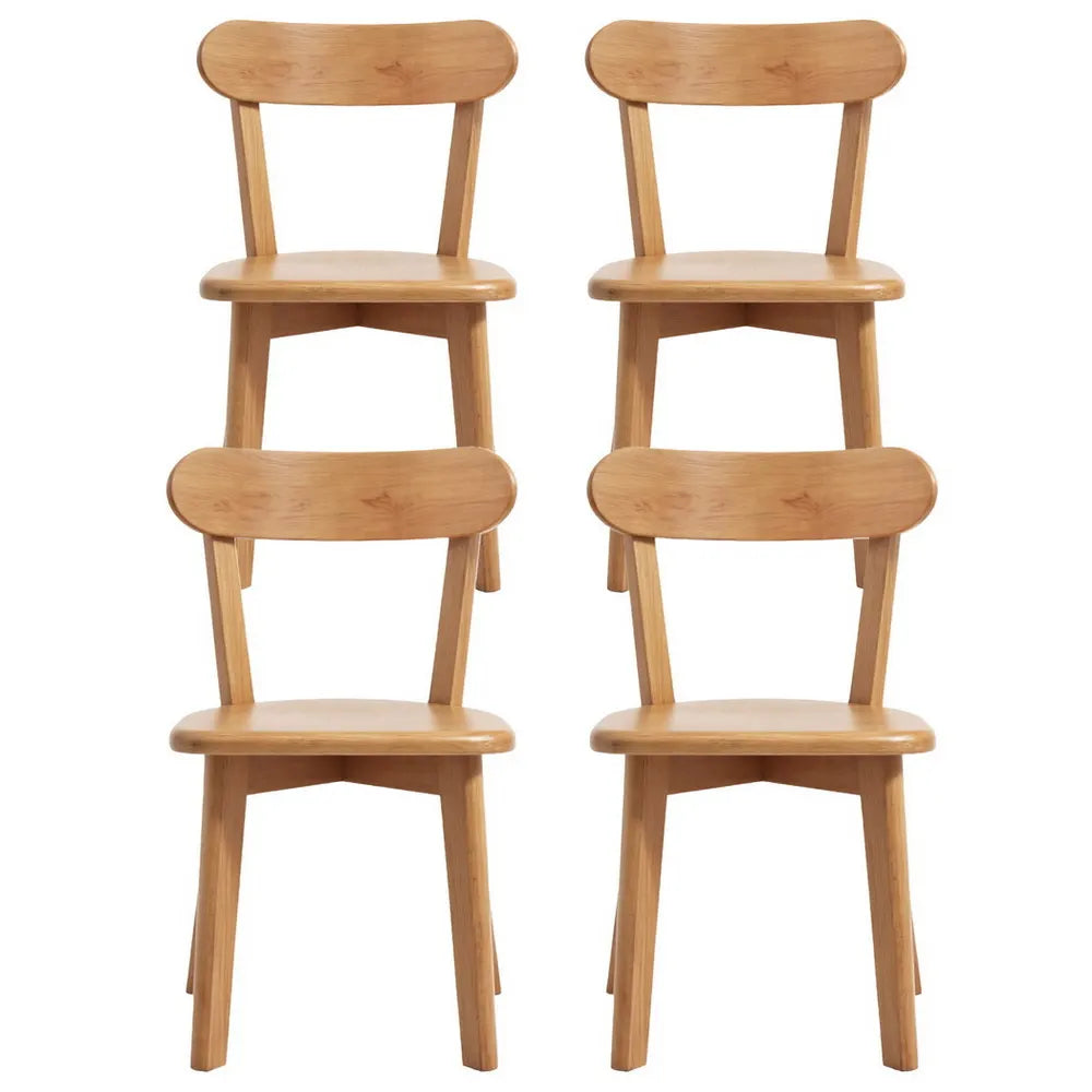 Artiss 4x Dining Chairs Wooden Kitchen Accent Chair Cafe Lounge Rubber Wood