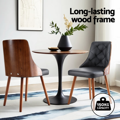 1 Set of 4 Artiss Dining Chairs Black PU - Image 4
