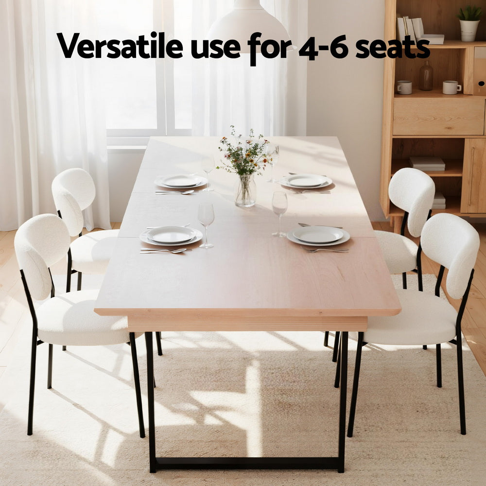 Artiss 2M Extendable Dining Table Kitchen Cafe Lounge Restaurant Tables Natural - Image 5