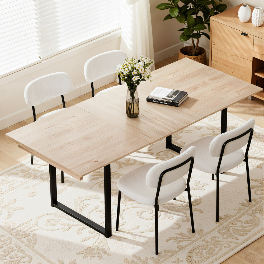 Artiss 2M Extendable Dining Table Kitchen Cafe Lounge Restaurant Tables Natural - Image 7