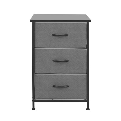 Artiss Chest of 3 Drawers Storage Dresser Tallboy Grey - Image 4