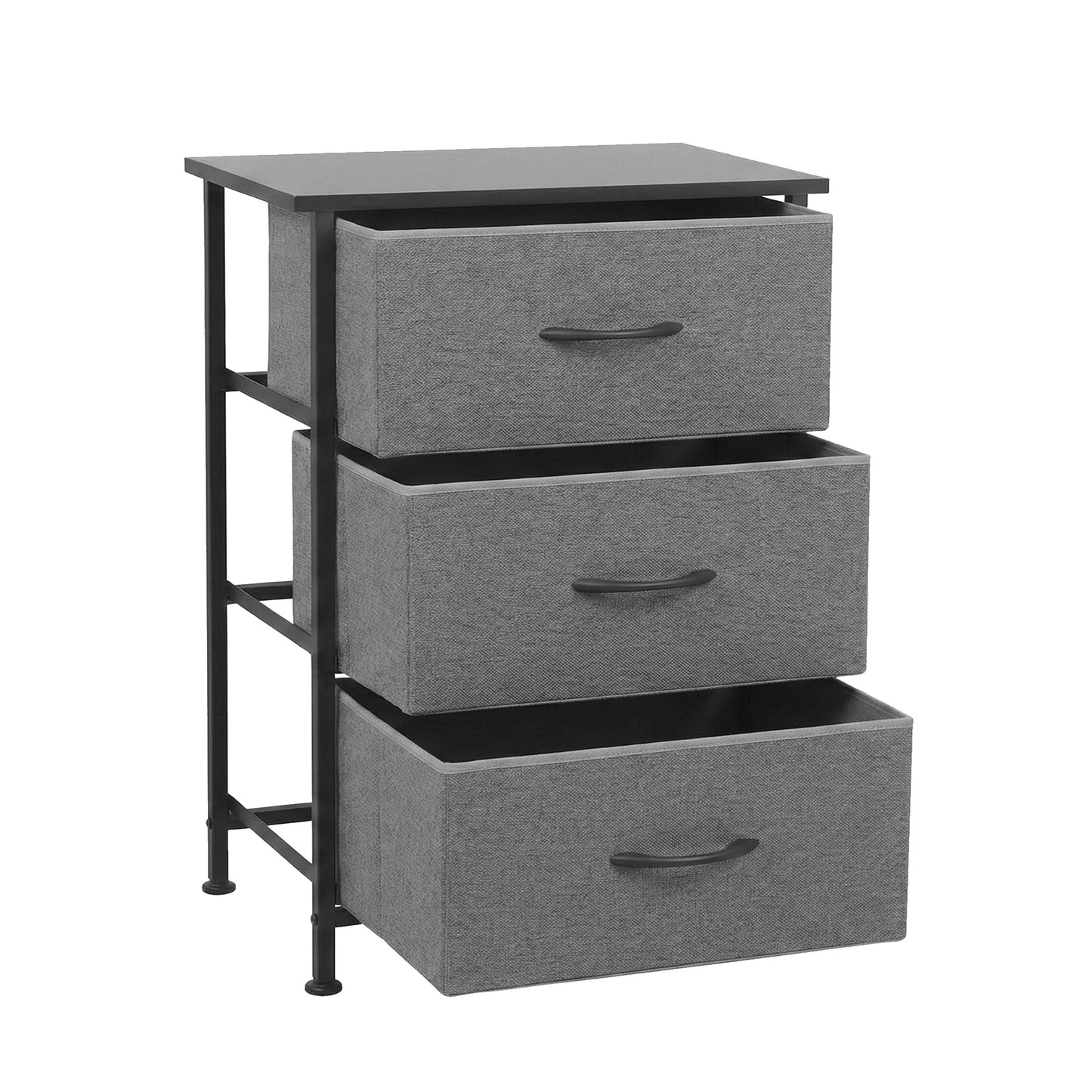 Artiss Chest of 3 Drawers Storage Dresser Tallboy Grey - Image 8