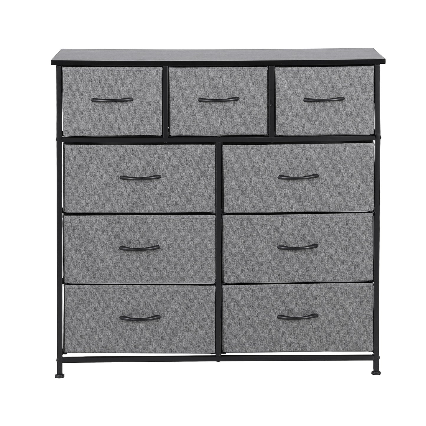 Artiss Chest of 9 Drawers Storage Dresser Tallboy Dark Grey - Image 4